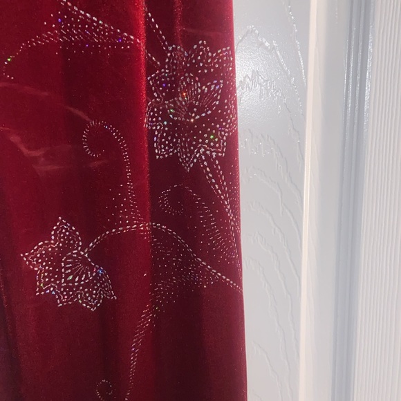 Vintage Goth 1990s Rave City Beaded SZ MED Red Velvet - Picture 7 of 11